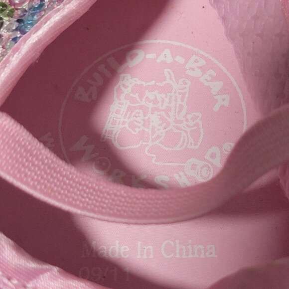 Build a Bear Dance Clothes Accessories Lot of 4 Sequin Shoes 2 Shorts Hat Pink - Picture 8 of 8
